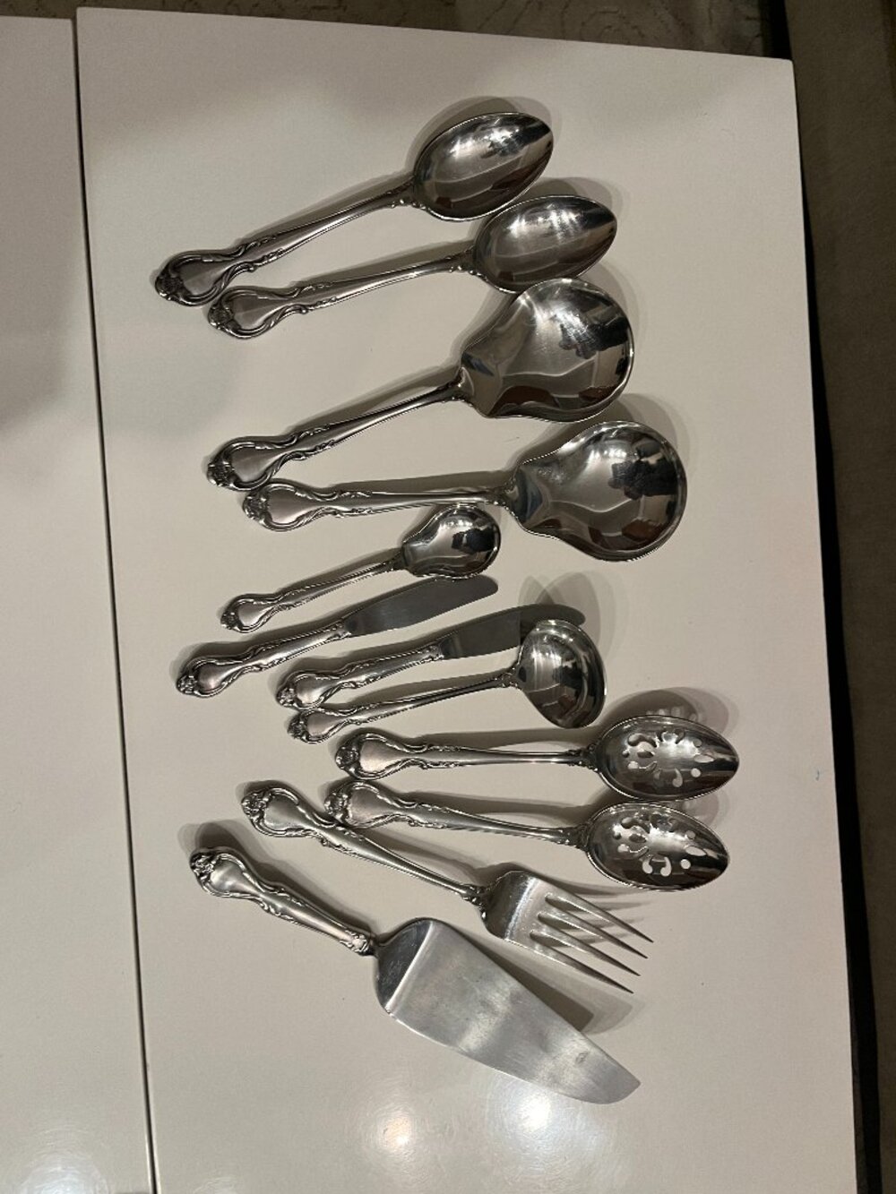 Lyon International Queens Fancy Stainless Serving Pieces Hostess Lot - 12 pieces